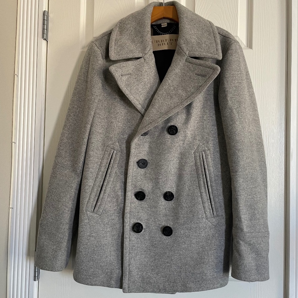 Gray Double-Breasted Men's Coat